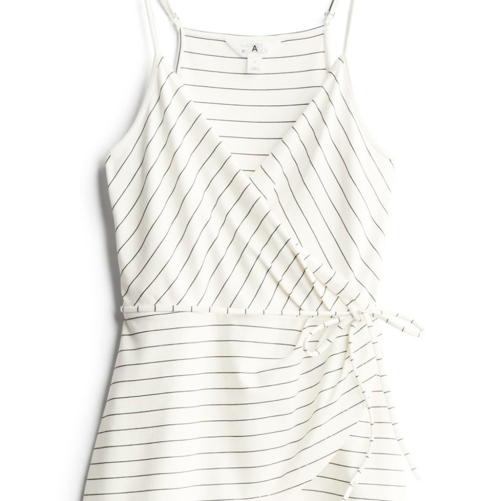 MARKET & SPRUCE Vinnea Faux Wrap Ponte Knit Top